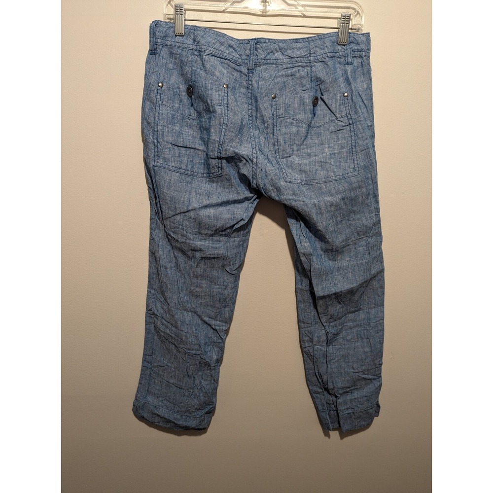 TOAD & CO Horny‎ Toad Linen Lithe Capri Pants Blue Women's Size 6 - Picture 4 of 6